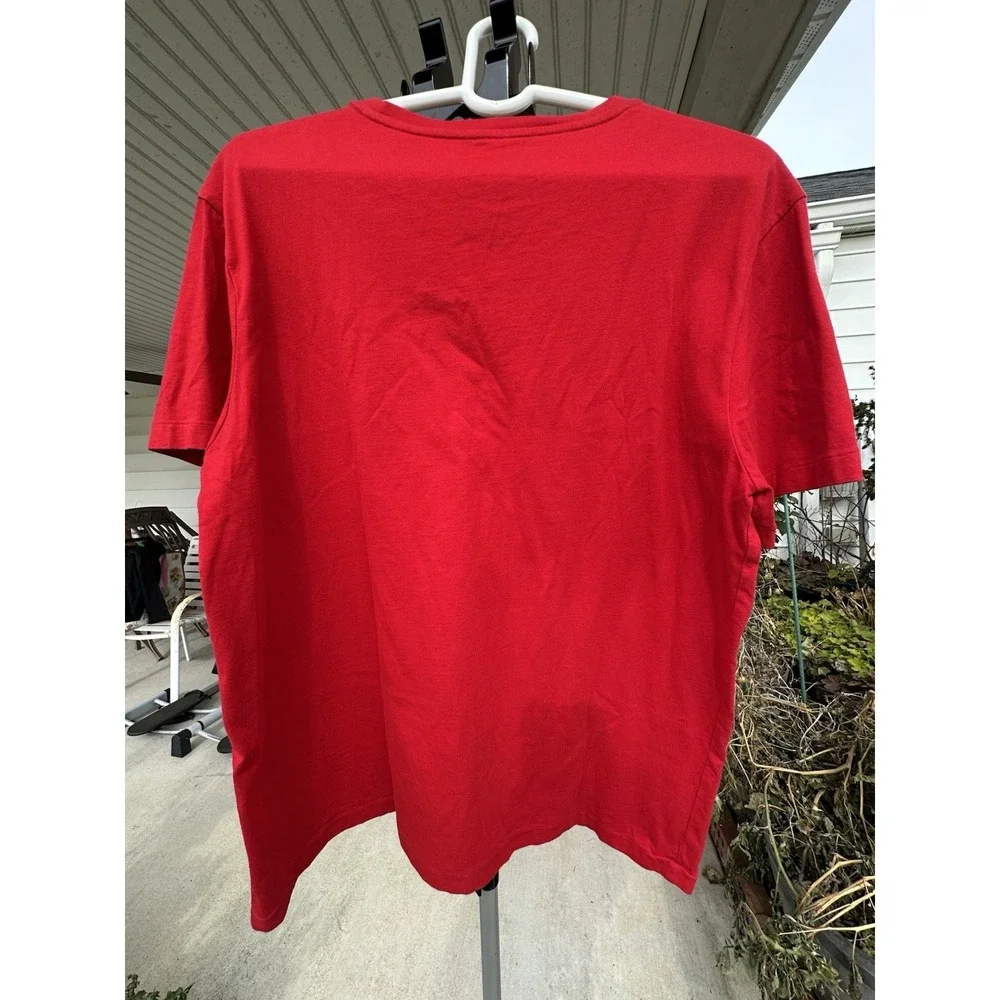 Polo Ralph Lauren Size L Large CREWNECK Cotton T- Shirt‎ Men's Color Red
